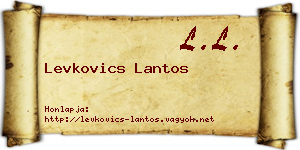 Levkovics Lantos névjegykártya
